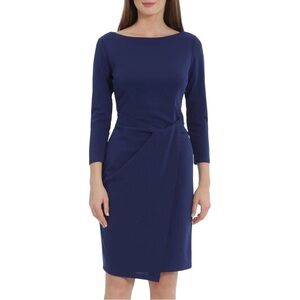 Navy Shoshanna Faux Wrap Sheath or cocktail dress